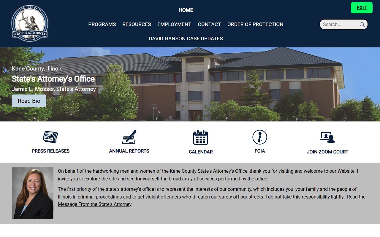 Kane County arrest records State's Attorney home page