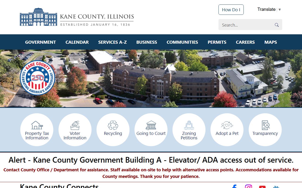 Kane County public records county government homepage